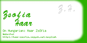 zsofia haar business card